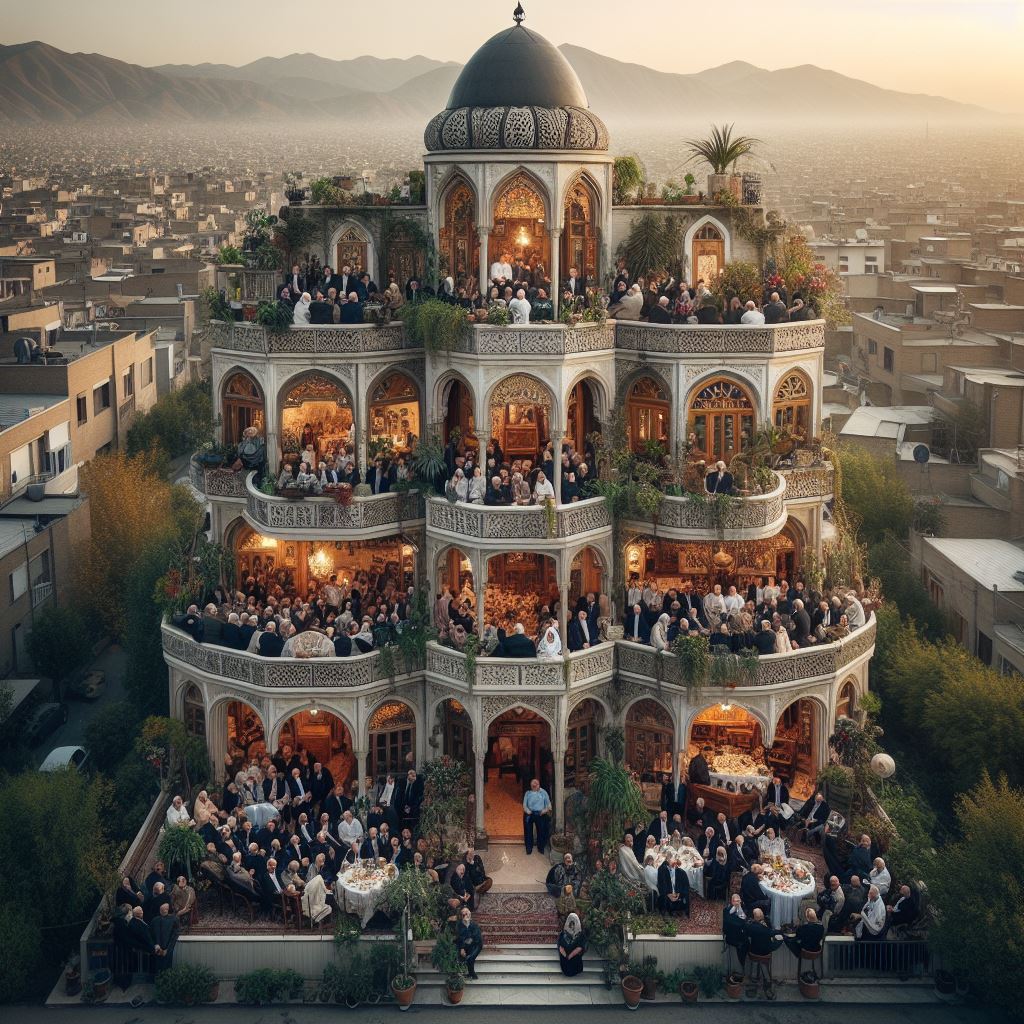 مراسم در یک خانه بزرگ در تهران