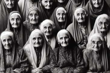 عکس دسته جمعی قدیمی از پیرزن ها