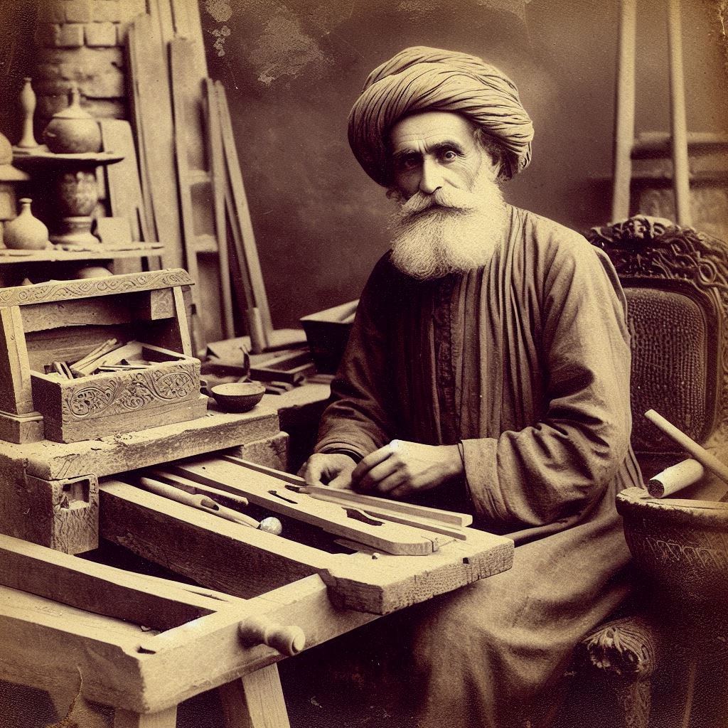 مغازه نجاری در تهران قدیم