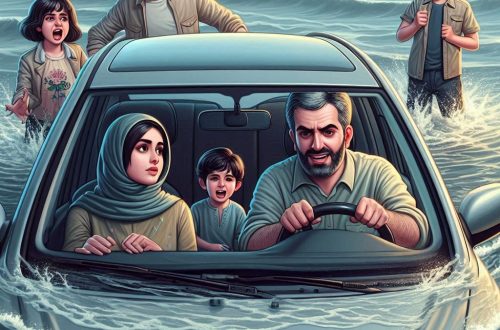 عکس های وارد شدن یک خانواده به دریا با ماشین