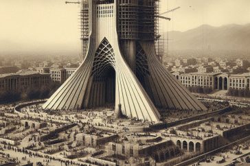 مراحل ساخت برج میدان آزادی با هوش مصنوعی